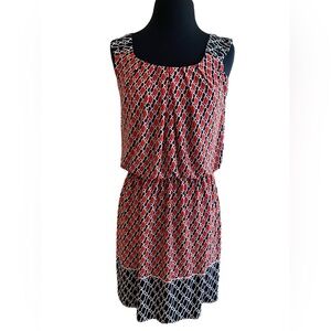 ***SOLD***ENFOCUS Studio Orange/Black Sleeveless Dress Size 6